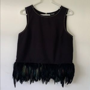 Gorgeous Feather Detail Nicole Miller Blouse!